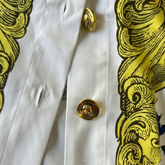 Grateful Dead White Shirt with Gold and Multicolor Designs meghan fabulous - Picture 4 of 5